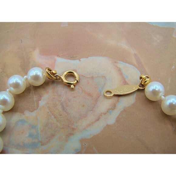 Napier Faux Pearl Gold Tone Bracelet 6 3/4" Delicate Fashion Vintage Elegant - Picture 4 of 7